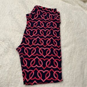 LuLaRoe Navy and Pink Geometric Leggings